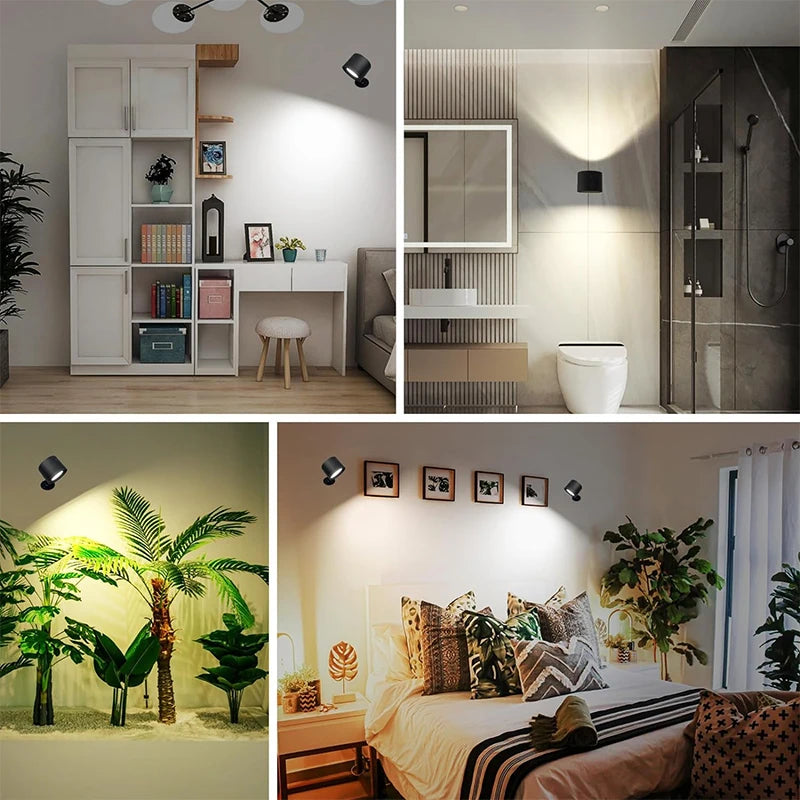 Home Essentials Nightlight showcased in different sceneries.
