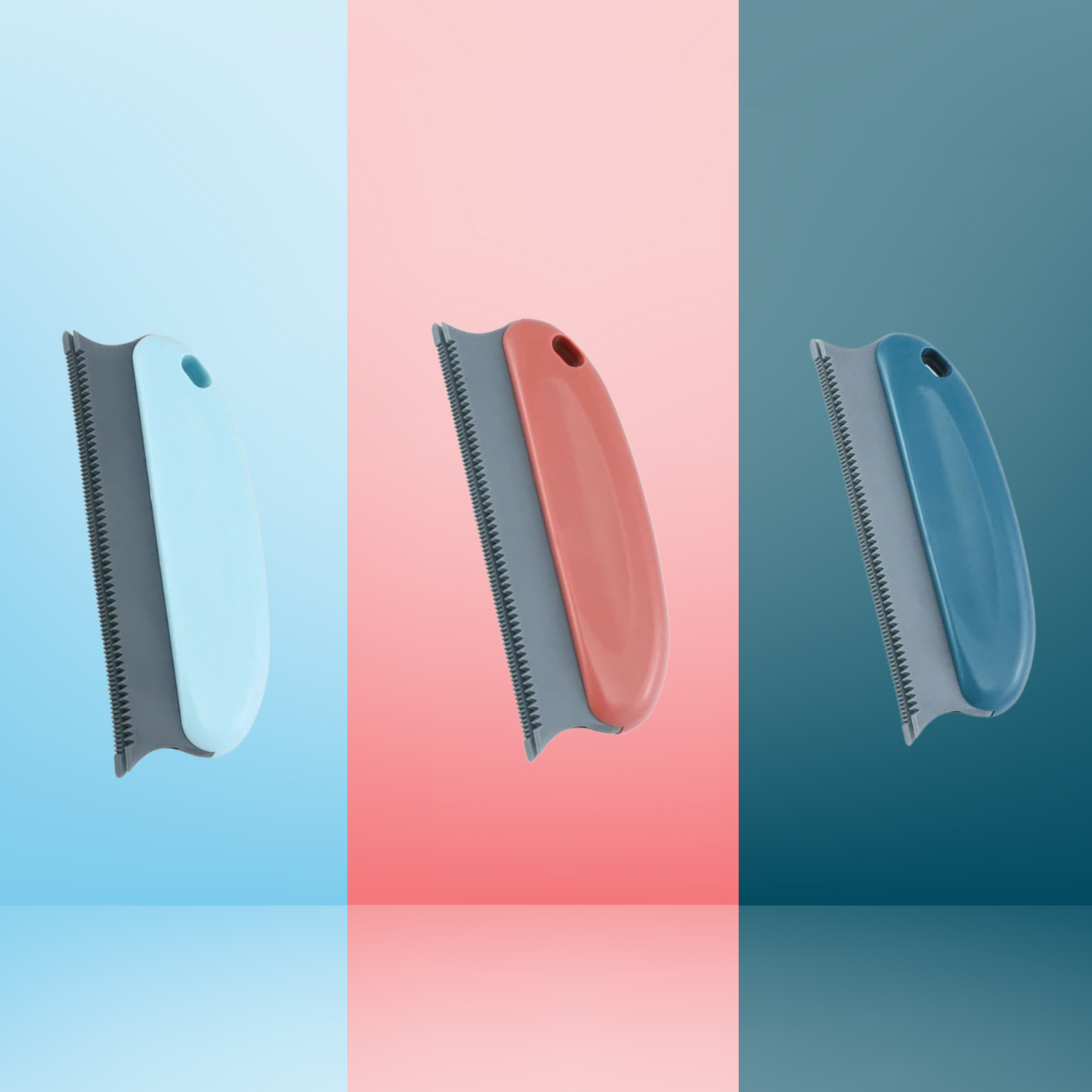 Sky Blue, Red, and Blue Home Essentials Pet Hair Remover Brush