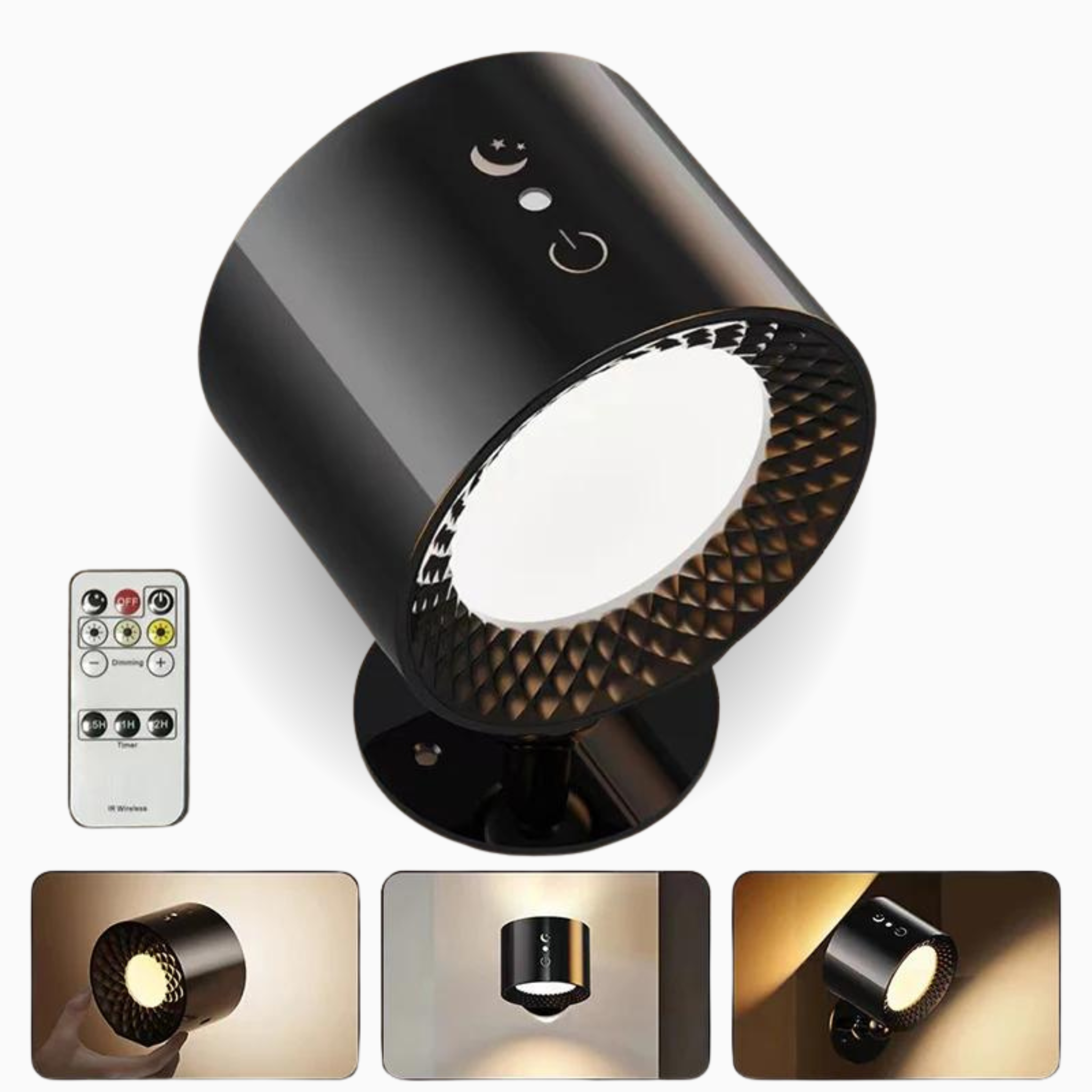 Black Nightlight on White Background.