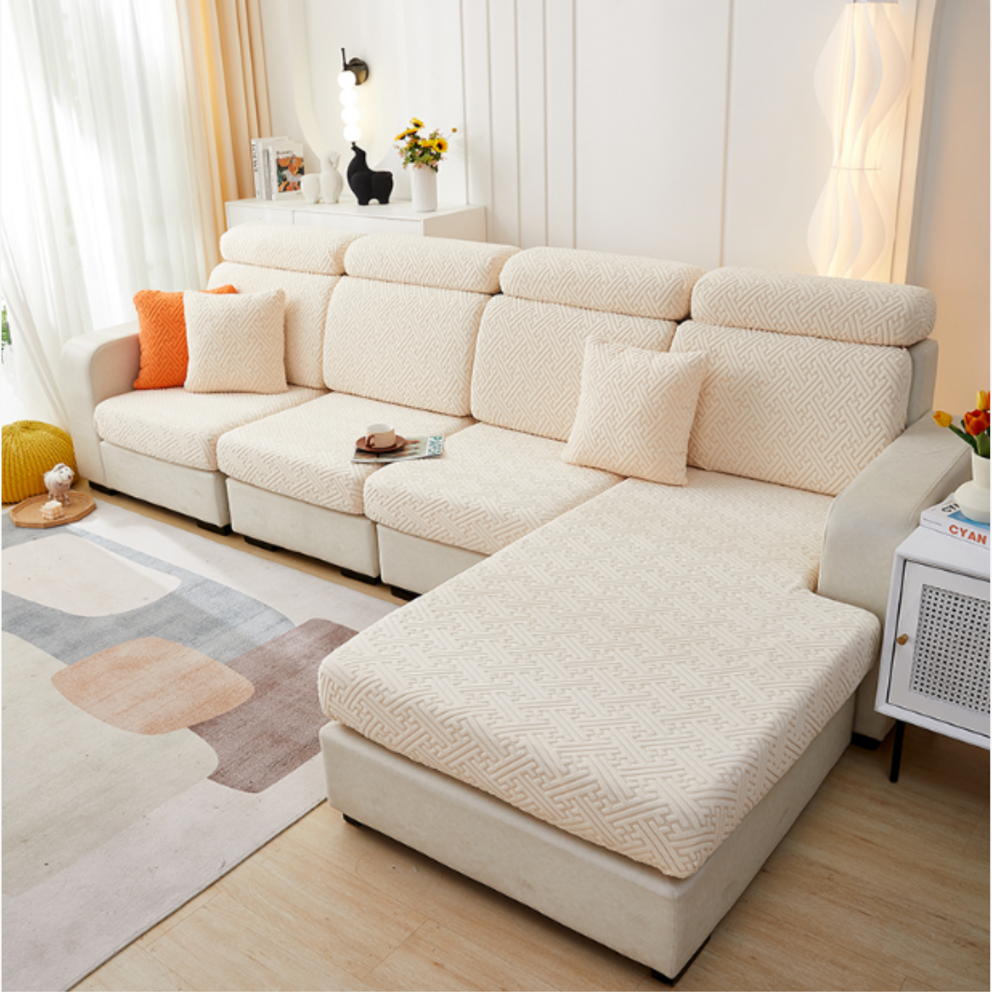 Beige Home Essentials Sofa Cover